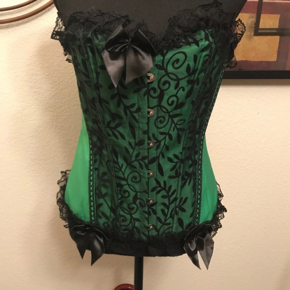 NWOT Sexy & Vibrant Green Corset Lingerie